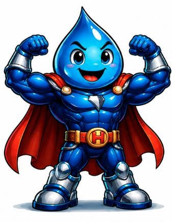 Pure Flow Aqua mascot — strong and ready to power your outdoor features